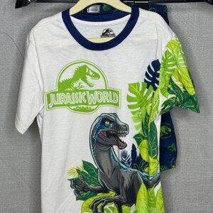 Jurassic World - Boys Short Sleeve and Shorts Pajama Set - Size Large 10/12